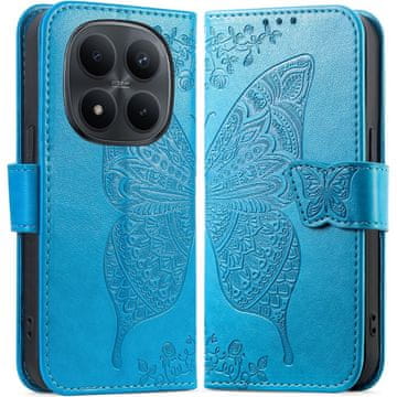 GS Preklopna futrola za Xiaomi Redmi Note 15 Pro 5G, leptir, plava