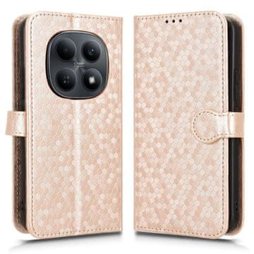 GS Preklopna futrola za Xiaomi Redmi Note 15 5G / Poco M8 5G, novčanik u obliku romboidnog uzorka, zlatna