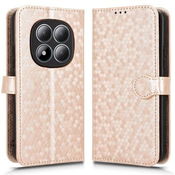 GS Preklopna futrola za Xiaomi Redmi Note 15 Pro 5G, novčanik s rombom, zlatna