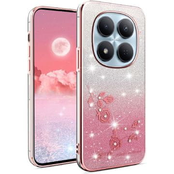 GS Futrola za Xiaomi Redmi Note 15 Pro 5G, svjetlucavi cvijet, ružičasta