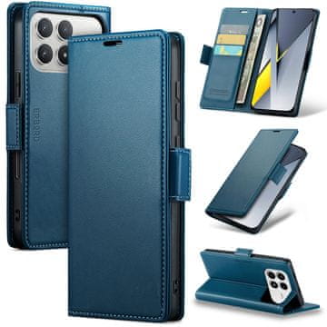 Overboard Futrola za Xiaomi Poco F8 Pro, sjajna liči, preklopna futrola-novčanik, plava