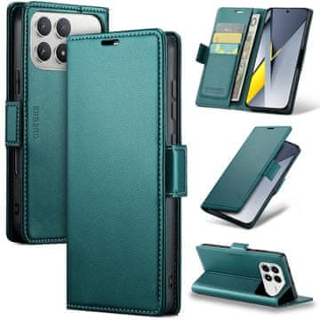 Overboard Futrola za Xiaomi Poco F8 Pro, sjajna liči, preklopna futrola-novčanik, zelena