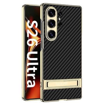 GKK Futrola za Samsung Galaxy S26 Ultra, Electro Frame Leather, sa stalkom, karbonsko crna