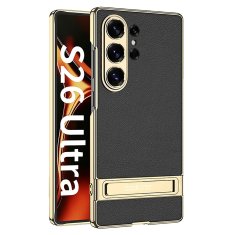 GKK Futrola za Samsung Galaxy S26 Ultra, kožna, s elektro okvirom, s postoljem, crna