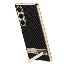 GKK Futrola za Samsung Galaxy S26 Ultra, Electro Frame Leather, sa stalkom, karbonsko crna