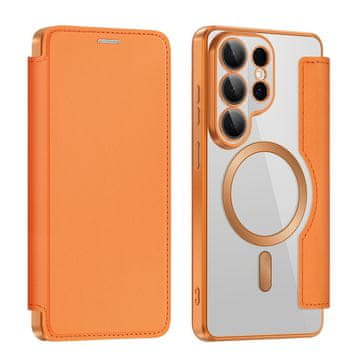 GS Preklopna maska za Samsung Galaxy S26 Ultra, RFID novčanik MagSafe sa zaštitom za kameru, narančasta