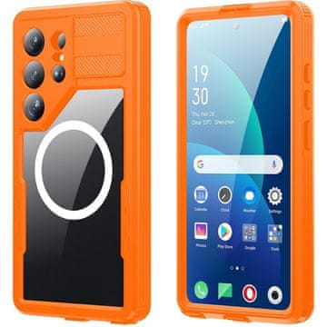 Vodootporna maskica za Samsung Galaxy S26 Ultra, crvena paprika, za MagSafe, narančasta