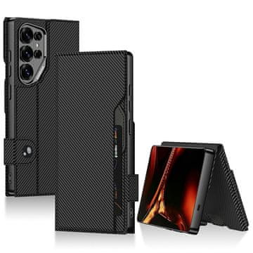 GKK Preklopna futrola za Samsung Galaxy S26 Ultra, novčanik s utorom za kartice , karbonsko crna