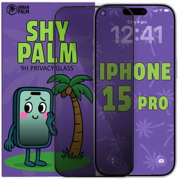 Kaljeno staklo Shy Palm za privatnost za iPhone 15 Pro