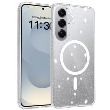 GS Futrola za Samsung Galaxy S26 Plus, za MagSafe, šljokice, prozirna
