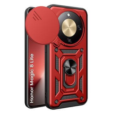 GS Oklopna futrola za Honor Magic 8 Lite, CamShield Slide, crvena