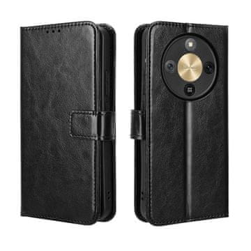 GS Preklopna futrola za Honor Magic 8 Lite, novčanik Crazy Horse, crna