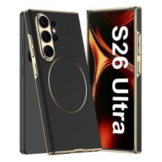 GKK Futrola za Samsung Galaxy S26 Ultra, niklirani prsten od kože, crna