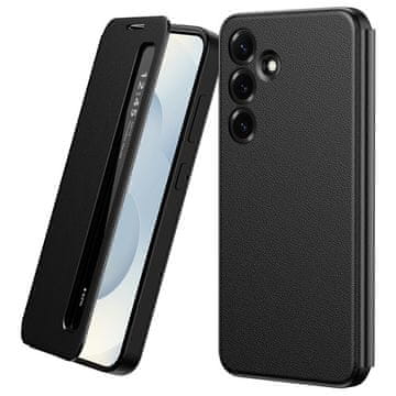 GS Futrola za Samsung Galaxy S25 FE, Smart View Window kožna, crna