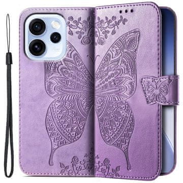 GS Preklopna futrola za Oppo Reno 15 Pro, leptir, ljubičasta