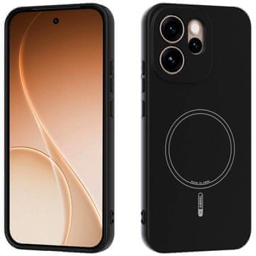 GS Silikonska maskica za Oppo Reno 15 Pro, Lite, za MagSafe, crna