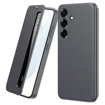 GS Kožna futrola s prozorom za Samsung Galaxy S26 Plus, siva
