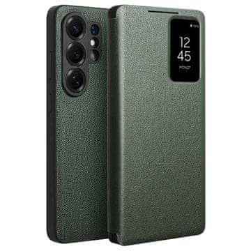 kožna futrola za Samsung Galaxy S26 Ultra, s prozorčićem, zelena