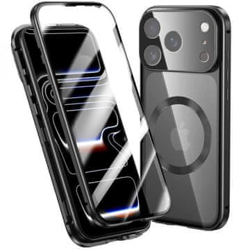 GS Futrola za iPhone 17 Pro, magnetsko dvostruko staklo, za MagSafe, crna