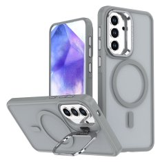 Overboard Samsung Galaxy A37 5G maska osjetljiva na dodir sa stalkom, spremna za MagSafe, siva