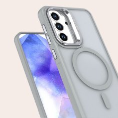 Overboard Samsung Galaxy A37 5G maska osjetljiva na dodir sa stalkom, spremna za MagSafe, siva