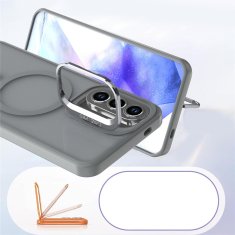 Overboard Samsung Galaxy A37 5G maska osjetljiva na dodir sa stalkom, spremna za MagSafe, siva