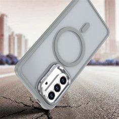 Overboard Samsung Galaxy A37 5G maska osjetljiva na dodir sa stalkom, spremna za MagSafe, siva