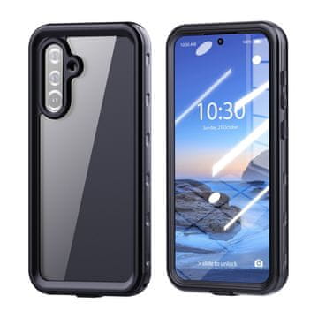 IP68 vodootporna maskica za Samsung Galaxy A37 5G / A36 5G, crvena paprika, crna