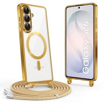 Overboard Futrola za Samsung Galaxy S26, Electro MagSafe, zlatna + traka za vezanje