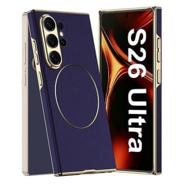 GKK Futrola za Samsung Galaxy S26 Ultra, niklirani prsten od kože, ljubičasta