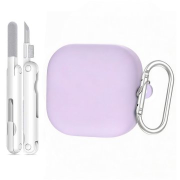 GS Silikonska futrola za Samsung Galaxy Buds4 / Buds4 Pro s karabinerom, set za čišćenje, ljubičasta
