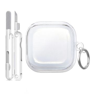 GS Silikonska maskica za Samsung Galaxy Buds4 / Buds4 Pro, s karabinerom, s kompletom za čišćenje, prozirna