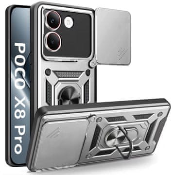 GS Oklopna futrola za Xiaomi Poco X8 Pro, CamShield Slide, srebrna