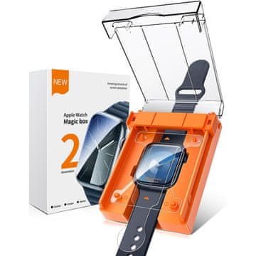 Overboard 2x Zaštitna folija za Apple Watch 9/8/7 45 mm, s okvirom za montažu, prozirna