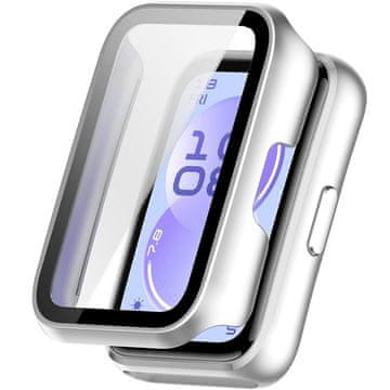 GS 2u1 maskica + kaljeno staklo za Huawei Band 11, mat srebrna