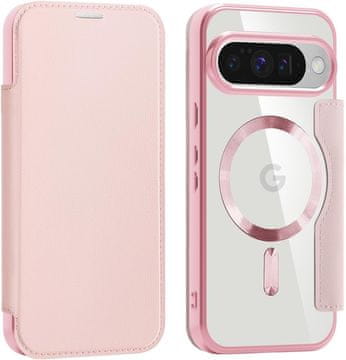 GS Preklopna futrola za Google Pixel 10 / 10 Pro, RFID novčanik MagSafe sa zaštitom za kameru, ružičasta