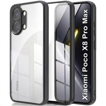 GS Futrola za Xiaomi Poco X8 Pro Max, Fusion Hybrid, prozirna s crnim okvirom