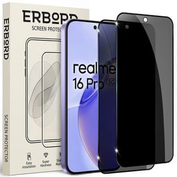 Overboard 2x Zaštitno staklo za Realme 16 Pro, Kaljeno, protiv špijuniranja