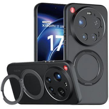 GS Futrola za Xiaomi 17 Ultra, mat Skin-touch, sa stalkom, crna