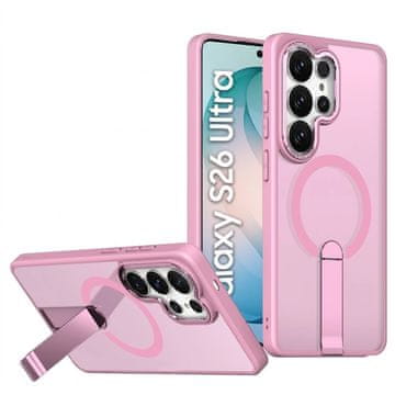 GS Hibridna futrola za Samsung Galaxy S26 Ultra Fusion za MagSafe sa stalkom, roza