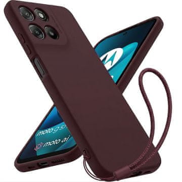 GS Silikonska maskica za Motorola Moto G57 Power, za MagSafe, otporna na udarce, bordo boja