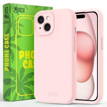 maskica za iPhone 15, silikonska, otporna na MagSafe, puderasto ružičasta