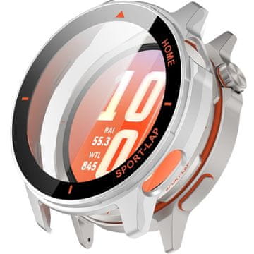 GS 2u1 futrola + kaljeno staklo za Huawei Watch GT Runner 2, srebrna/narančasta