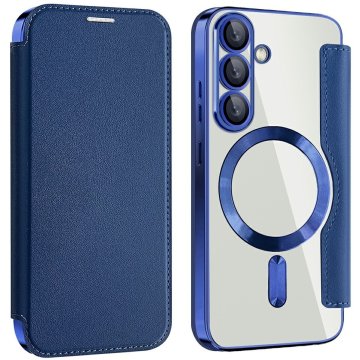 GS Preklopna futrola za Samsung Galaxy S25, RFID novčanik MagSafe sa zaštitom za kameru, tamnoplava