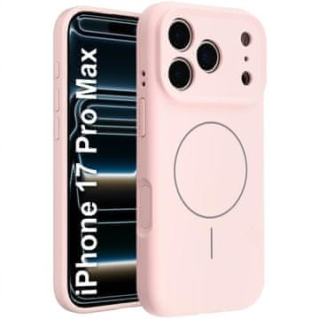 GS Silikonska maskica za iPhone 17 Pro Max - kompatibilna s MagSafeom, otporna na udarce, roza