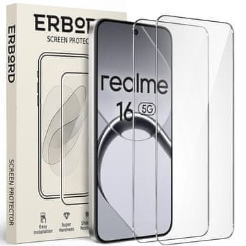 Overboard 2x Kaljeno staklo za Realme 16 5G, 9H tvrdo staklo, brzo