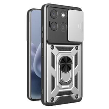 GS Oklopna futrola za Motorola Moto G77 / G67, CamShield Slide, srebrna