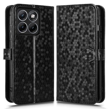 GS Motorola Edge 70 Fusion novčanik s romboidnim preklopnim uzorkom, crna