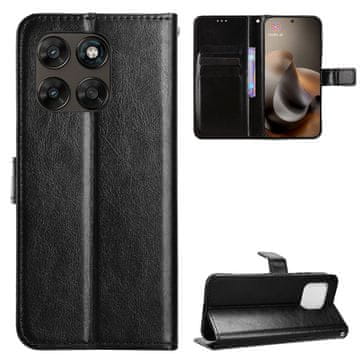 GS Preklopna futrola za Motorola Moto G77 / G67, novčanik Crazy Horse, crna