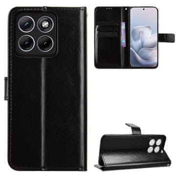 GS Motorola Edge 70 Fusion preklopna maskica, novčanik Crazy Horse, crna